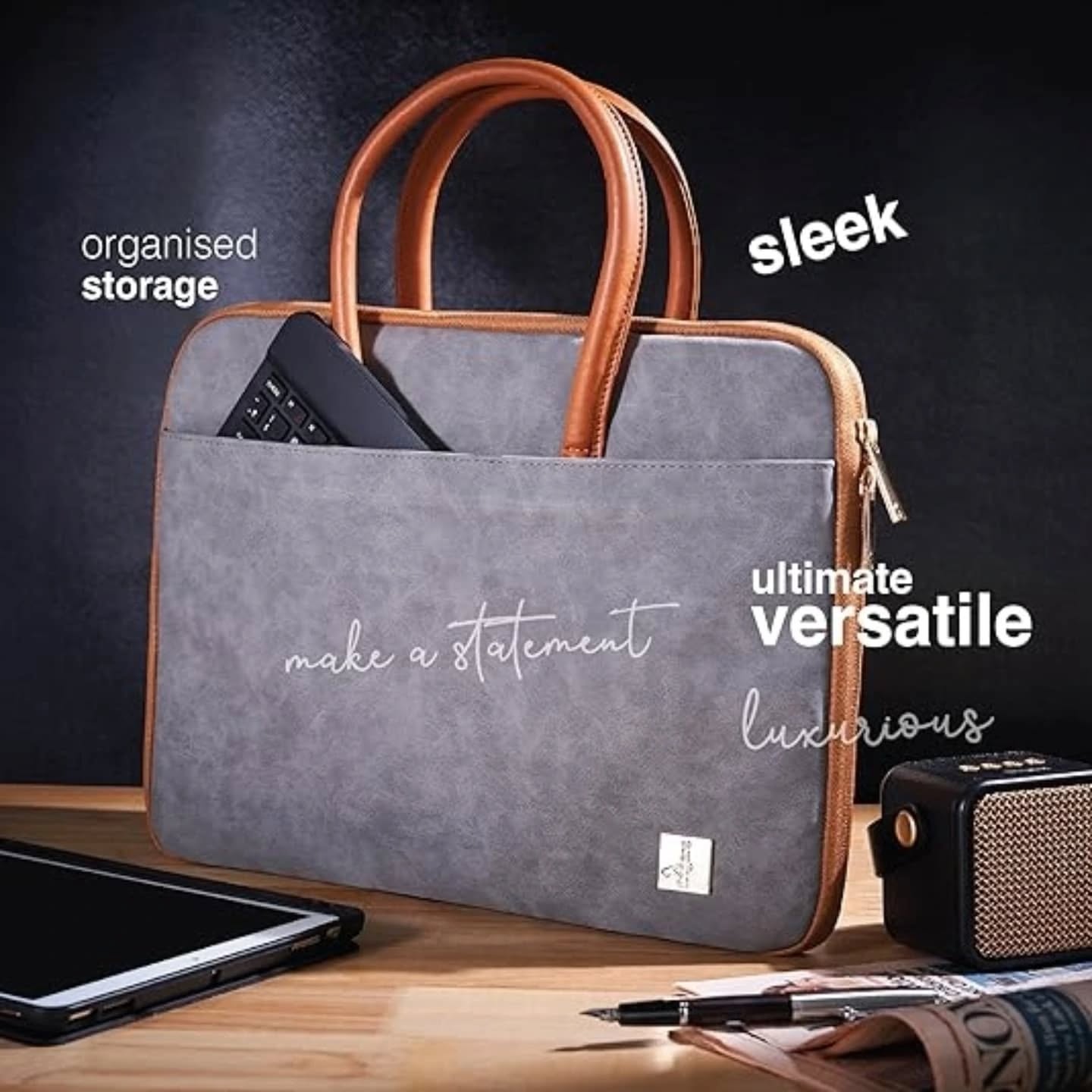 FINGERS LuxuryLink-B1 Elegant Laptop Bag with Stylish Handle (Fits 15" Laptops & Tablets, Premium Suede with Leatherette Accents, Splash-Proof & Scratch-Resistant)
#fingers #laptopbag #handbag #indigenous #giftshop #tabletsbag #leatherbag #luxurybag #stylish #indigenousshop #fingerindia #gujarat #corporate #festivalgift